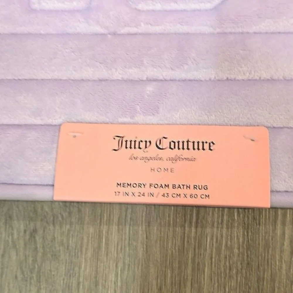 Juicy Couture NWT Purple memory foam rug with quilted Juicy Logo